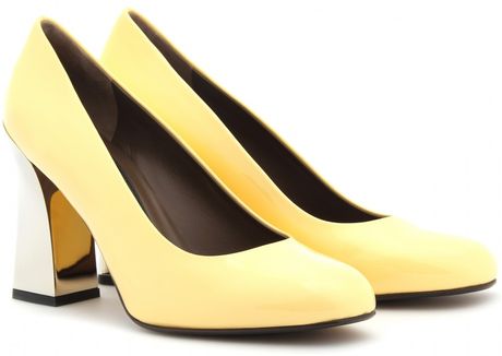 block yellow heels