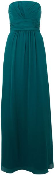 Ariella Strapless Long Silk Dress - Lyst