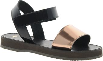 Asos Asos Firefly Leather Flat Sandals - Lyst