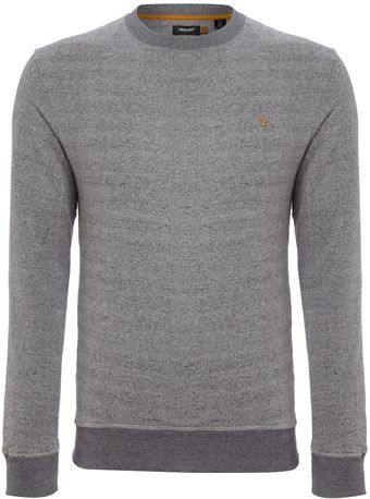 Farah Crew Neck Garment Washed Sweatshirt - Lyst
