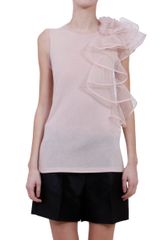 Valentino Jersey Tshirt with Tulle Volant