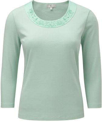 Cc 3/4 Sleeve Scoop Neck Trim Jersey Top - Lyst