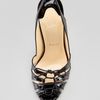 Christian Louboutin Corsetica Patent Leatherpvc Slingback Red Sole Sandal in Black - Lyst