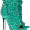 Christian Louboutin Guerilla 120 Studded Suede Ankle Boots in Blue (turquoise) - Lyst