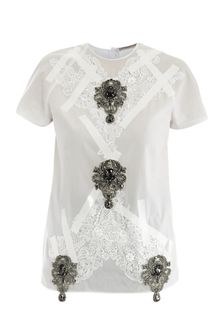 Christopher Kane Embellished Cotton Top - Lyst