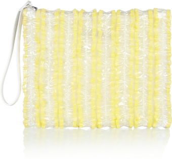 Christopher Kane Ruffled Silk and Pvc Clutch - Lyst