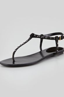 Gucci Suede and Crystal Thong Sandal - Lyst