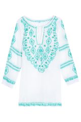 Melissa Odabash Embroidered V Neck Kaftan