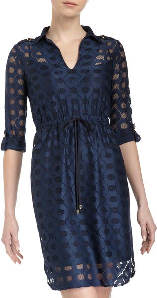 Muse Drawstring Lace Shirtdress - Lyst