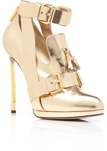 Prabal Gurung Gold High Heel Oxford - Lyst