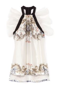 Prabal Gurung Ruffle Chiffon T-Strap Blouse - Lyst