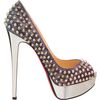 Christian Louboutin Lady Peep Spikes in Silver - Lyst