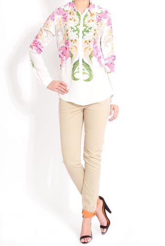 Current/Elliott The Roller Jean in Safari with Bright Coral - Lyst