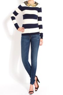 Gryphon Ny Rugby Stripe Crew Neck Jumper - Lyst