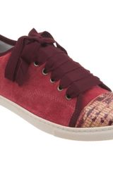 Lanvin Stamped Cap Toe Low Top