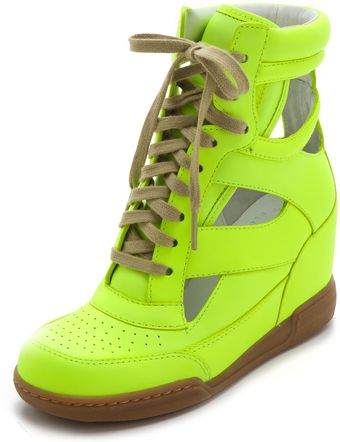 Marc By Marc Jacobs Neon Cutout Wedge Sneakers - Lyst