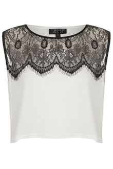 Topshop Eyelash Lace Crop Top - Lyst