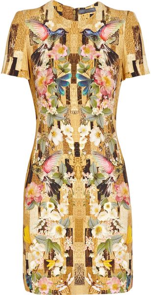 Alexander McQueen Printed Cady Dress - Lyst