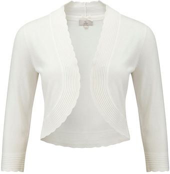 Cc Petite Ivory Scallop Edge Shrug - Lyst