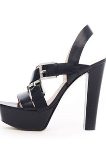 Michael by Michael Kors Josephine Leather Platform Sandal - Lyst