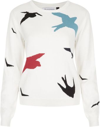 Topshop Birds Sweater  - Lyst