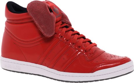 Adidas Top Ten Hi Sleek Bow Red Trainers in Red | Lyst