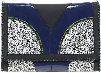 Asos Clutch Bag with Print Clash and Metal Rings - Lyst