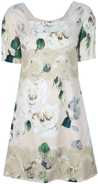 Dolce & Gabbana Floral Print Dress - Lyst