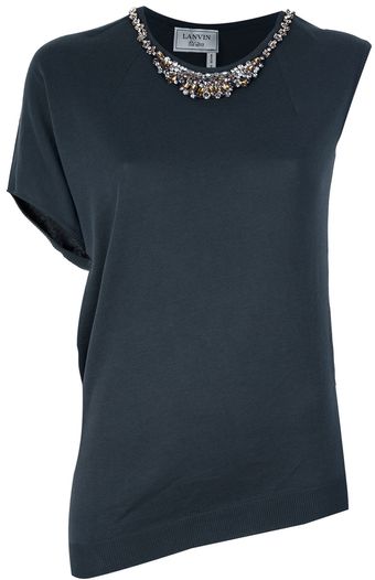 Lanvin Assymetrical Crystal Embellished Top - Lyst