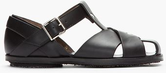 Marni Black Leather Multistrap Sandals - Lyst