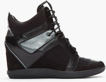 Y-3 Black Gunmetal Sukita Ii Sneaker Wedges - Lyst