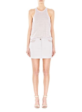Alexander Wang Cotton Canvas Twill Jean Skirt with Leather Yoke - Lyst