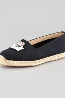 Christian Louboutin Gala Embroidered Crest Espadrille Loafer - Lyst