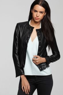 Diane Von Furstenberg Jacket Laser-Cut Leather - Lyst