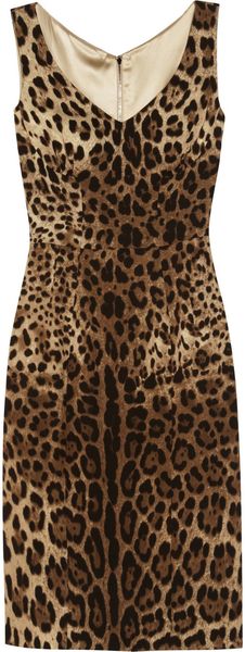 Dolce & Gabbana Leopardprint Crepe Dress - Lyst