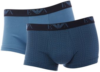 Emporio Armani 2 Pack All Over Logo Underwear Trunk - Lyst