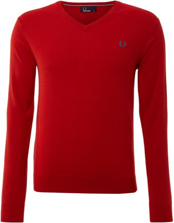 Fred Perry Classic Vneck Jumper - Lyst