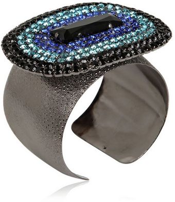 Halaby Blue Black Swarovski Pavé Bracelet - Lyst