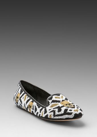 House Of Harlow Zenith Beaded Flat in White - Lyst
