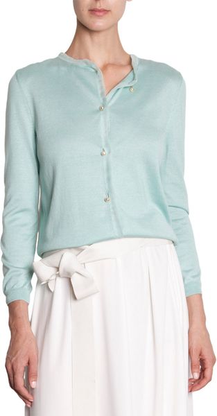 Lanvin Pearl Button Cardigan - Lyst
