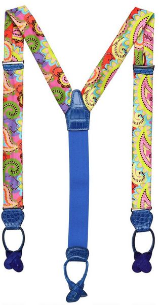 Manuel Vanni Printed Silk and Crocodile Suspenders - Lyst