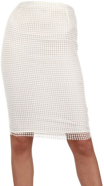 Maurizio Pecoraro Cotton Net Pencil Skirt - Lyst