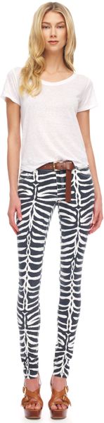 Michael by Michael Kors Zebraprint Skinny Jeans - Lyst