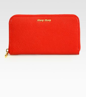 Miu Miu Madras Zip-Around Wallet - Lyst