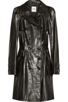 Moschino Cheap & Chic Textured Leather Trench Coat - Lyst