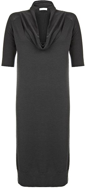 Nicole Farhi Merino Wool Cowl Neck Dress - Lyst