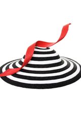Philip Treacy Circular Striped Hat Blackwhite