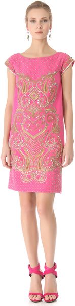 Reem Acra Beaded Cap Sleeve Dress - Lyst