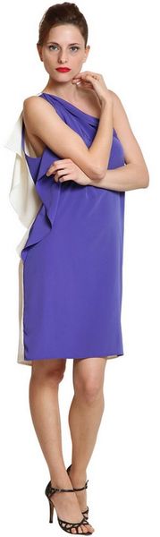 Space Satin Two Tone Dress - Lyst
