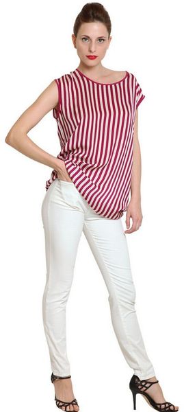 Space Striped Techno Satin Top - Lyst
